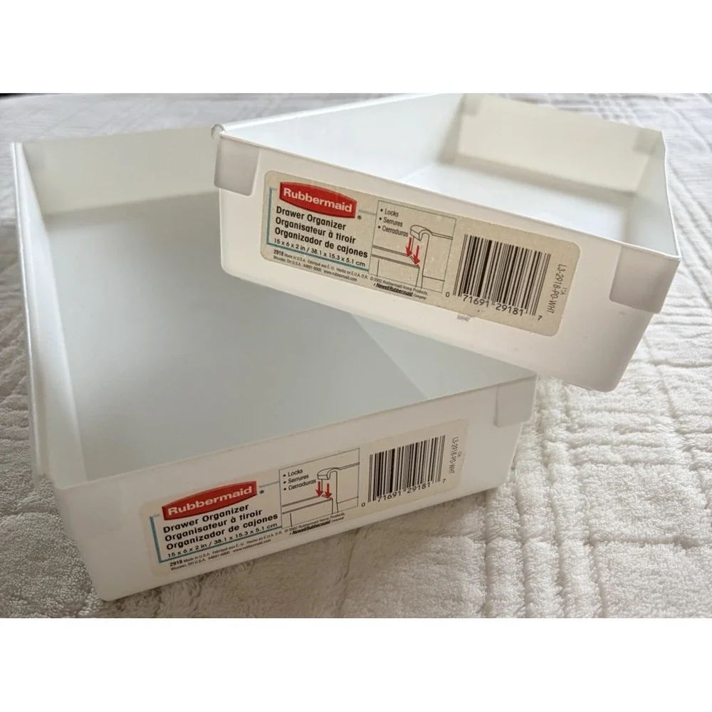Rubbermaid Vintage Interlocking Drawer Vintage Organizers 2918 15x6x2 Lot Of 2
